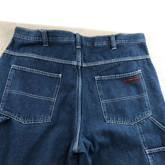 Five Brother Mens Carpenter Jeans Size 38x32 Blue Denim Fleece Line Workwear - Picture 15 of 16